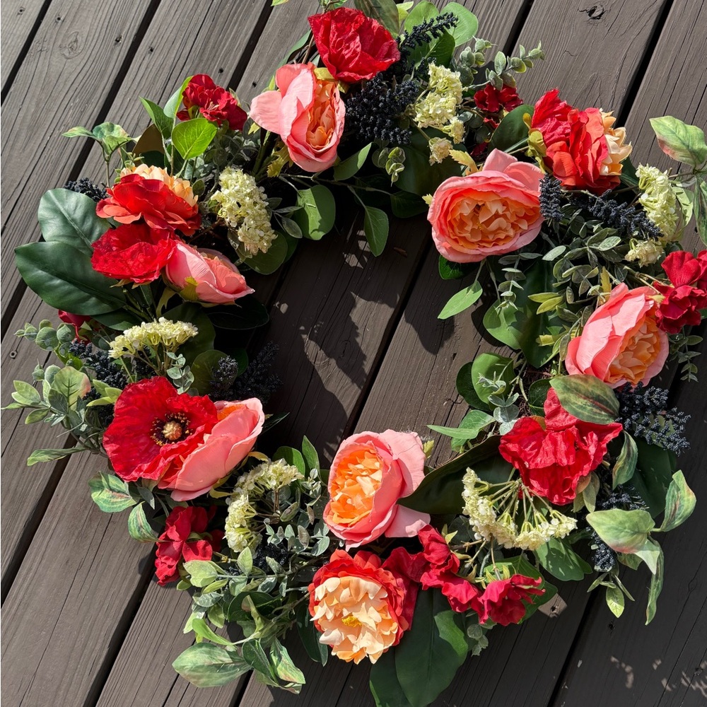 Frontgate Floral Wreath - NWT - Picture 7 of 13